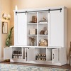 CIPACHO White Multifunctional Entryway Cabinet Tree Shaped Design Sliding Rails Ample Storage for Living Room Hallway - 3 of 4
