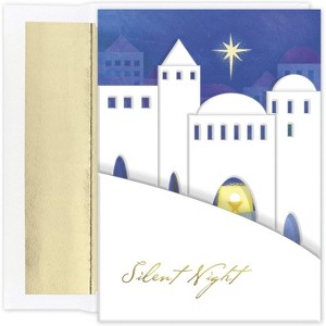 Masterpiece Studios Holiday Collection 16-Count Boxed Religious Christmas Cards With Foil-Lined Envelopes, 7.8" x 5.6", Bethlehem Star - 1 of 1