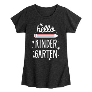 Girls' - Instant Message - Hello Kindergarten Fitted Short Sleeve Graphic T-Shirt - 1 of 4