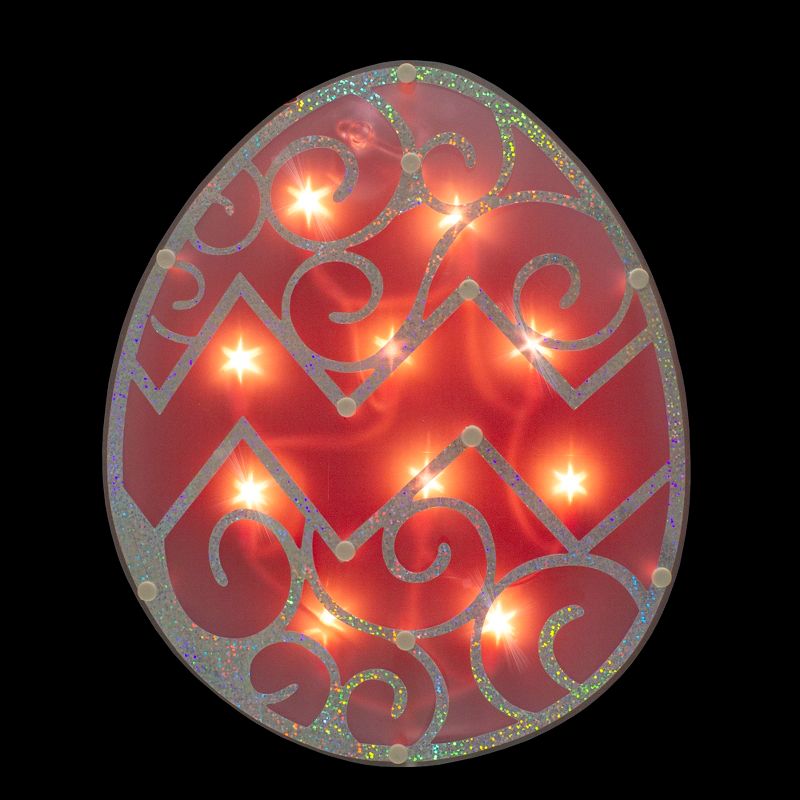 Northlight Lighted Easter Egg Window Silhouette Decoration - 12" - Pink, 3 of 6