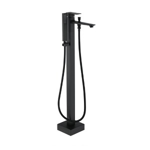 CASAINC 1-Handle Floor Mount Freestanding Tub Faucet with Handheld Shower in Brushed Gold - 1 of 1