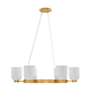 Savoy House Isla Blanca 6 - Light Chandelier in  Warm Brass - 1 of 3