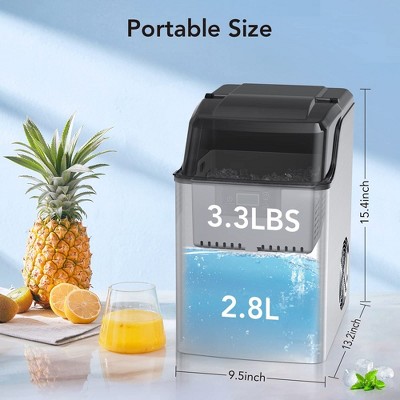 Nugget Ice Maker, Rapid Ice Making In 10-15min, 44lbs/24h, 3.3lb Ice ...
