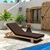 Christopher Knight Home Tobias Patio Adjustable Acacia Wood Chaise Lounge with Water-Resisiant Cushion - 2 of 4