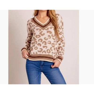 Women's Animal Print Light Knit Winter Sweater - Funkitribe L