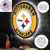 Evergreen Ultra-Thin Edgelight LED Wall Decor, Round, Pittsburgh Steelers- 23 x 23 Inches Made In USA - 3 of 4