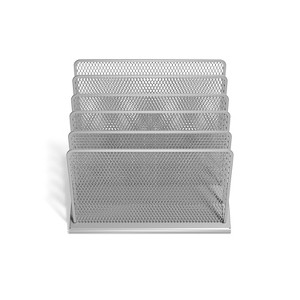 MyOfficeInnovations 5 Compartment Wire Mesh File Organizer Silver 24402450 - 1 of 3