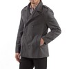 Alpine Swiss Jake Mens Wool Pea Coat Double Breasted Peacoat Jacket - 3 of 4