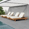 Christopher Knight Home Darla Outdoor Acacia Wood Adjustable Chaise Lounge with Water-Resistant Cushions (Set of 4) - 2 of 4