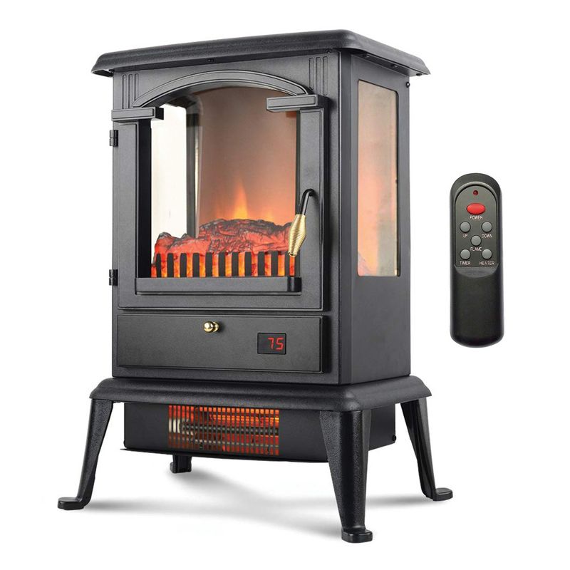 LifeSmart LifePro Portable Electric Infrared Quartz Stove Heater for Indoor Use with 3 Heating Elements and Remote Control, 1 of 6