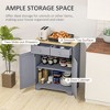 Sideboard Buffet Cabinet, Double Door Kitchen Cabinet, Coffee Bar Storage with 2 Drawers, Adjustable Shelf for Living Room and Hallway, Gray - 4 of 4