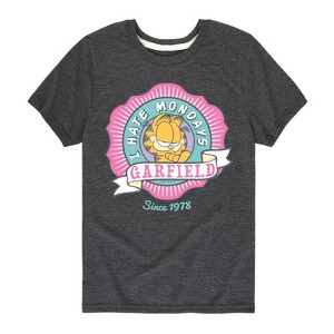 Boys' - Garfield - I Hate Mondays Badge Short Sleeve Graphic T-Shirt - 1 of 4