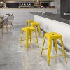 Emma and Oliver Commercial Grade 24"H Backless Distressed Metal Indoor-Outdoor Counter Stool - 2 of 4