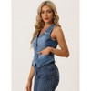 INSPIRE CHIC Women's Denim Sleeveless Collarless Washed Distressed Jean Vest - 4 of 4