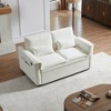 Modern Polyester Convertible Loveseat Couch with Adjustable Backrest, 2 Seater Sofa With Polyesterll-Out Bed with 2 Lumbar Pillows - 2 of 4