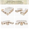 Sapphtopaz 7-Piece Hollow Woven Wicker Outdoor Patio Sofa Set, Modular Sectional Sofa with Round Coffee Table, Outdoor Sofa with Cushions & Pillows - 3 of 4