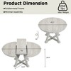 VECELO 5-Piece Round Extendable Dining Table Set, Rubber Wood Table with 4 Armless Upholstered Dining Chairs for Kitchen, Gray - 3 of 4