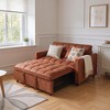 Sapphtopaz Corduroy Couch Sofa - Double Sleeper with Pull-Out Bed, 2 Pillows & Side Storage, Upholstered Furniture for Living Room, Bedroom & Guest - 2 of 4
