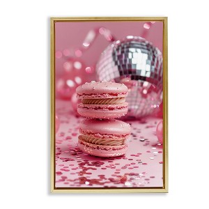 Stupell Industries Pink Macaron Disco Floating Frame Canvas Art - 1 of 4