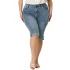Agnes Orinda Women's Plus Size Mid-Rise Curvy Skinny Stretch Denim Jean Capri - 2 of 4