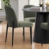 5-piece Dining Set for 4, 42'' Solid Wood Black DIning Table Set with 4 Linen Fabric Dining Chairs, Dining Room Furniture - Maison Boucle - image 3 of 4