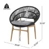 Outdoor Rattan Dining Chairs,Weather Resistant Wicker Dining Chairs with Cushions,Patio Chairs Set of 2 for Garden or Balcony-Koiai - 4 of 4