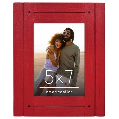 Americanflat Picture Frame - Rustic Picture Frame with Textured Engineered Wood, Shatter Resistant Glass and Easel Back