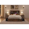 Bed Frame with High Storage Bookcase Headboard, Wood Bed Frame with 4 Storage Drawers, Built In Charging Station,No Box Spring Needed, Metal Frame, - 3 of 4