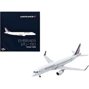 Embraer ERJ-190 Commercial Aircraft "Air France Hop" (F-HBLR) White with Striped Tail 1/400 Diecast Model Airplane by GeminiJets - 1 of 3