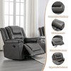 PU Manual Home Theater Recliner Chair with 360¡ã Swivel, Rocking Function and Wide Armrests for Living Room & Bedroom - 4 of 4