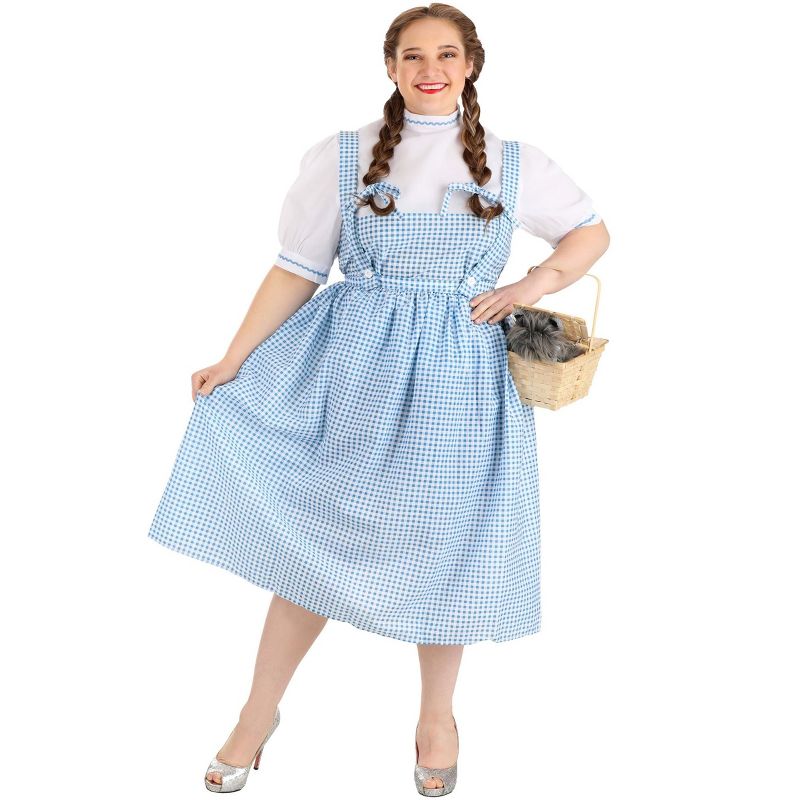 HalloweenCostumes.com Adult Dorothy Costume Women's Long Blue Gingham Dress., 3 of 14