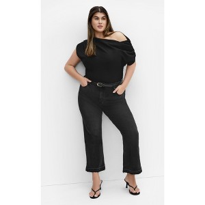 Women's Plus Size Paloma Kick Flare Jean - black wash | CITY CHIC - 1 of 4