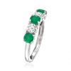 Ross-Simons 0.60 ct. t.w. Emerald and .50 ct. t.w. Lab-Grown Diamond Ring in 14kt White Gold - 3 of 4