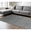 Silver And Blue Wool Striped Hand Woven Area Rug - 2 of 4
