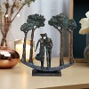 LuxenHome 11.6" LuxenHome Resin Couple Love Walk in the Park Tabletop Decor Multicolored - 3 of 4