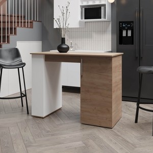 XIYUYEU Kitchen Island Table Combo with 1 Door and Open Storage for Kitchen, Dining Room - 1 of 4