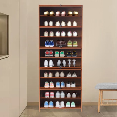YIYIBYUS Brown Shoe Storage Cabinet 10 Tier Entryway Shoe Rack