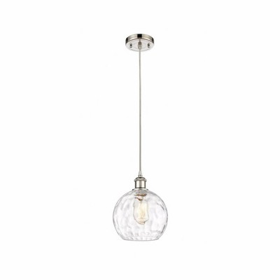 Athens Water Glass - 1 Light Cord Mini Pendant In Industrial Style-10 Inches Tall and 8 Inches Wide