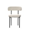 CAVINAS Modern Velvet Dining Chair with Crescent Backrest, Upholstered Accent Chair with Metal Legs for Dining Room, Kitchen - 3 of 4