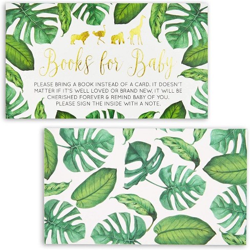 Sparkle And Bash 60 Packs Books For Baby Shower Request Cards Invitation Inserts For Boys Or Girls Jungle Safari Target