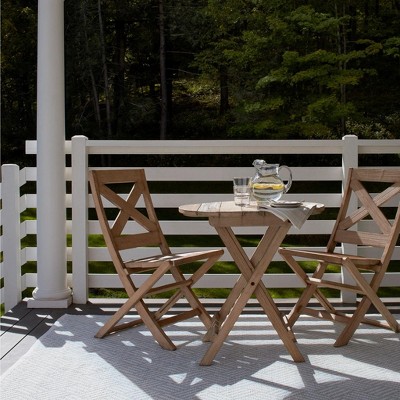 Indoor/Outdoor Woven Blue Stripe Synthetic Rug, 3'x5'