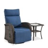 Outdoor Brown Wicker Chaise Lounge Chair with Side Table - 3 of 4