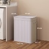 26.4-Gals Laundry Hamper Basket Bamboo Laundry Basket with Lid Removable Machine Washable Laundry Basket, with Handles - 3 of 4