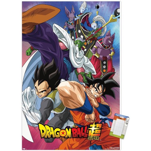 Trends International Dragon Ball Z - Saiyans Wall Poster, 14.725 x  22.375, Premium Poster & Mount Bundle