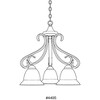 Progress Lighting Torino 3-Light Chandelier, Brushed Nickel, Etched White Glass, Bell-Shaped Shades - 2 of 2