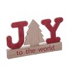 Transpac Wood 11 in. Multicolor Christmas Rustic Joy To The World - 2 of 4