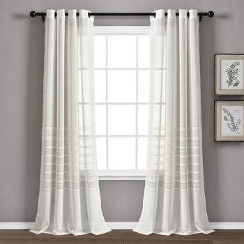 Set of 2 52"x84" Bridie Sheer Window Curtain Panels - Lush Décor