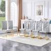 KTMBDW Modern Dining Chairs, Upholstered Kitchen Chairs with Crystal Buckle Design, Faux Leather for Living Room Lounge - 4 of 4