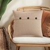 REGALWOVEN Solid Triple Button Decorative Throw Pillow Covers for Sofa Couch Bed 18 x 18 Inch 2 Pcs - 2 of 4