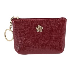 Unique Bargains Five-Petal Flower With Two Zip Pockets Coin Purse Wallet 1 Pc - 1 of 4